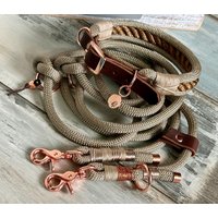 Tauhalsband Und Tauleine Taupe Rosegold Verstellbar Für Große Kleine Hunde von NordlichtDogsShop