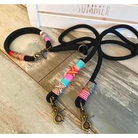 Tauleine Und Halsband Set „Bolivia" Mit Antik Messing Beschlägen Verstellbar von NordlichtDogsShop