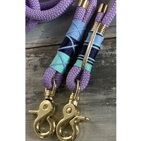 Tauleine Hundeleine Verstellbar Flieder Mit Messing Beschlägen Personalisiert Namenskettchen von NordlichtDogsShop