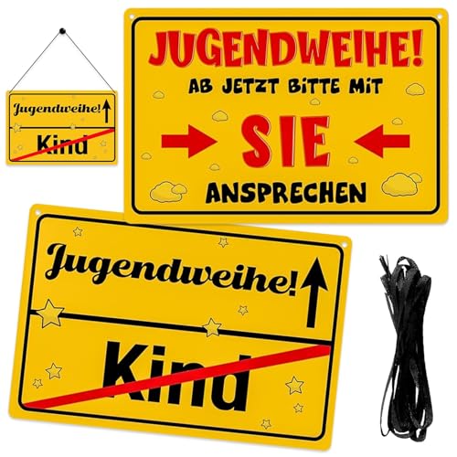 Schild zur Jugendweihe Deko, 2 Stück Jugendliche zum Geburtstag Türschild Wandschild Jugendweihe Geschenke Schild Personalisierte Türschild, als Teenager Zimmer Deko für Mädchen Junge von Taufe