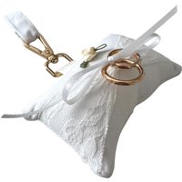 Ringkissen Für Hund Mit Karabiner Nach Wahl Zur Hochzeit - Ringträgerkissen Weiß Spitze Ringkissen Für Hund Mit Karabiner Nach Wahl Zur Hochzeit - Ringträgerkissen Weiß Spitze von Taufkleiddesign