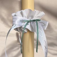 Tropfschutz Kommunionkerze Salbeigrün Weiß | Elegante Kerze Für Den Besonderen Tag 100% Handarbeit & Geschenkidee Tropfschutz Kommunionkerze Salbeigrün Weiß | Elegante Kerze Für Den Besonderen Tag 100% Handarbeit & Geschenkidee von Taufkleiddesign