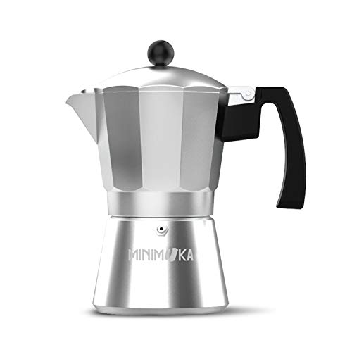 Minimoka 12 - Italienische Kaffeemaschine | 12 Tassen | Boden und Filter aus Edelstahl | Ergonomischer Griff | Sicherheitsventil | Silikondichtung | Geeignet für Herde: Glaskeramik, elektrisch und Gas von Taurus