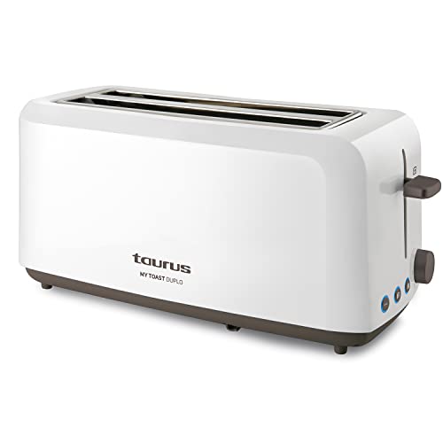 Taurus Toaster | Mytoast Duplo | breite Toastschlitze | 1450W | Stopp-, Wiederaufwärm- und Auftaufunktion | 7 Toaststufen | Automatisches Zentrieren | Krümelschublade von Taurus