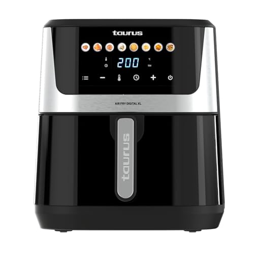Taurus Air Fry Digital XL Fritteuse | 1700 W | 8 L | 8 Programme | Touchscreen | akustischer Alarm | gleichmäßiges Kochen | BPA- und PFOA-frei | Kaltgriff | Online-Rezeptbuch von Taurus