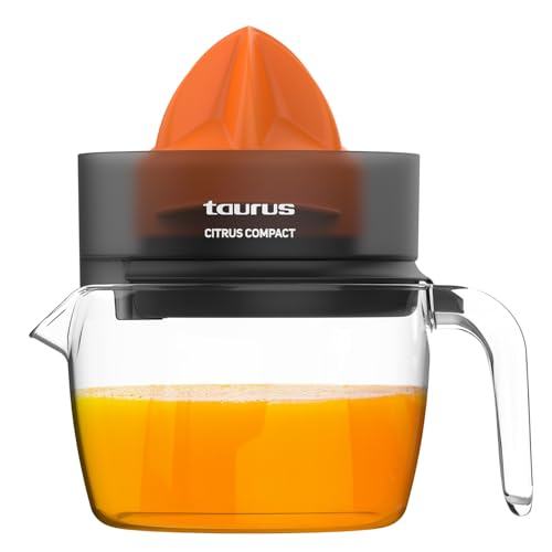Taurus - Elektrische Zitruspresse Citrus Compact | Doppelte Rotationsrichtung | Extra großer Presskegel | Abnehmbar & spülmaschinenfest | Platzsparendes Design | BPA-frei | 800 ml von Taurus