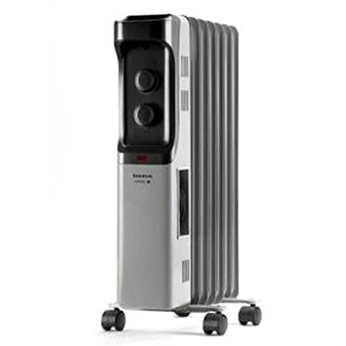 Taurus Dakar - Ölradiator 7 Elemente. 1500W. 3 Leistungsstufen. Einstellbarer Thermostat. Überhitzungsschutz. Einfacher Transport: Griff und Räder. Geringer Konsum, Grau von Taurus