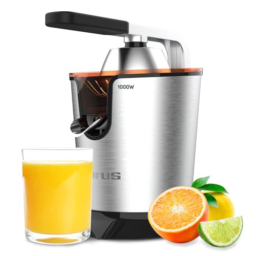 Taurus Easy Press 1000 Legend Elektrische Zitruspresse mit Hebel, 1000 W, AC-Motor, Kegel für alle Zitrusfrüchte, Fruchtfleischregler, einfache Reinigung, BPA-frei, kontinuierliches Ausgießen Taurus Easy Press 1000 Legend Elektrische Zitruspresse mit Hebel, 1000 W, AC-Motor, Kegel für alle Zitrusfrüchte, Fruchtfleischregler, einfache Reinigung, BPA-frei, kontinuierliches Ausgießen von Taurus