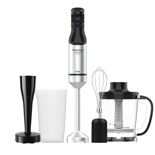 Taurus HBA1500X PLUS Stabmixer 1500 W | 20-stufiger Regler | Turbo-Funktion | Edelstahlklingen | inklusive Zubehör | ergonomisches Design | Messbecher von Taurus