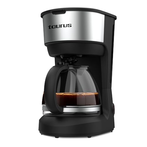 Taurus – Filterkaffeemaschine Verona 6 Inox | 6 Tassen | 600 W | Glaskanne mit Skala | Sichtbarer Wassertank | Wiederverwendbarer Filter | Automatische Abschaltung | Edelstahl-Oberfläche | von Taurus