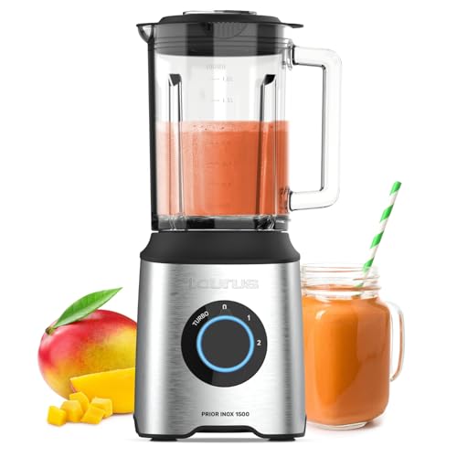 Taurus - Leistungsstarker Standmixer Prior Inox 1500W | 2 Geschwindigkeiten + TURBO | 2L Glasbehälter | 6-flügelige Edelstahlklingen | Edelstahlgehäuse | Rutschfeste Basis | BPA-frei von Taurus