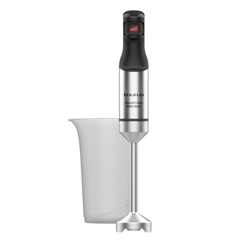 Taurus Rocket 1500 Nero Inox Stabmixer | 1500 W | Leistungsregler | ergonomisches Design | Stab und Klingen aus Edelstahl | Spritzschutzhaube | spülmaschinenfest von Taurus