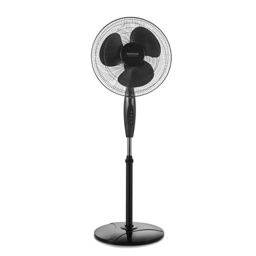 Taurus – Standventilator Greco 16CR Elegance | 45W | Oszillierend | Neigbar | 40 cm | 3 Stufen | Höhenverstellbar | Runde Basis | Tragegriff | Abnehmbares Schutzgitte, Schwarz von Taurus