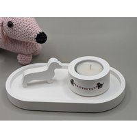 Kerzenständer Teelicht Mit Dackel, Mitbringsel Aus Gips Kerzenständer Teelicht Mit Dackel, Mitbringsel Aus Gips von Tausendsasser01