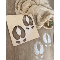 Fußspur Weihnachtsmann Rentier - Idee Fussspur Santa von TautropfenMagie