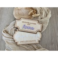 Namensschild Kinderzimmer | Türschild Holzschild Personalisiert Wanddekoration Schriftzug von TautropfenMagie