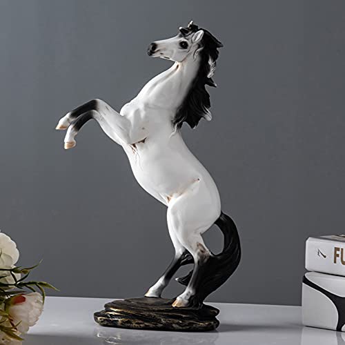 Harz Pferd Statue Skulptur Verzierung Sammlerfigur 29Cm Symbol Des Erfolgs Handwerk Ornament Büro Feng Shui Lucky Horse Ornamente,Weiß von Tauzveok