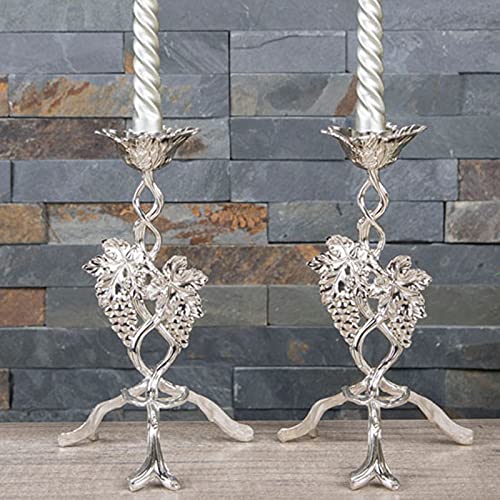 Kreativer Kerzenständer Kerzenhalter Aluminium Silber Deko Kerzenleuchter Modern für Stumpenkerzen Tischdeko Hochzeit Dekoration Wohnzimmer 21cm,2Pcs von Tauzveok