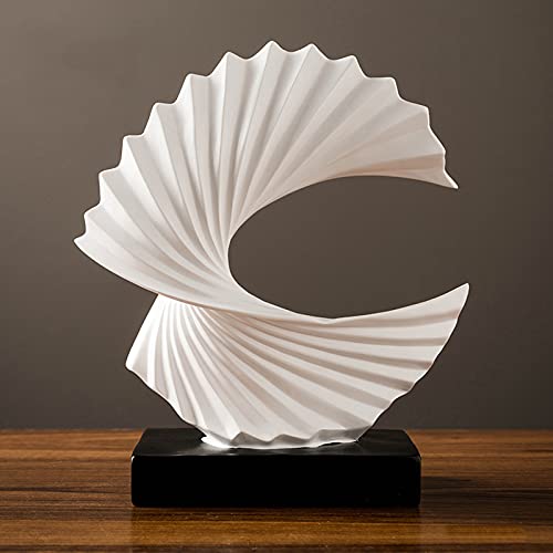 Tauzveok Abstract Sculpture, Modern Decoration in White, Decorative Spiral from Harz 28 cm high for Wohnzimmer, Schlafzimmer, Büro-Desktop, Schränke von Tauzveok