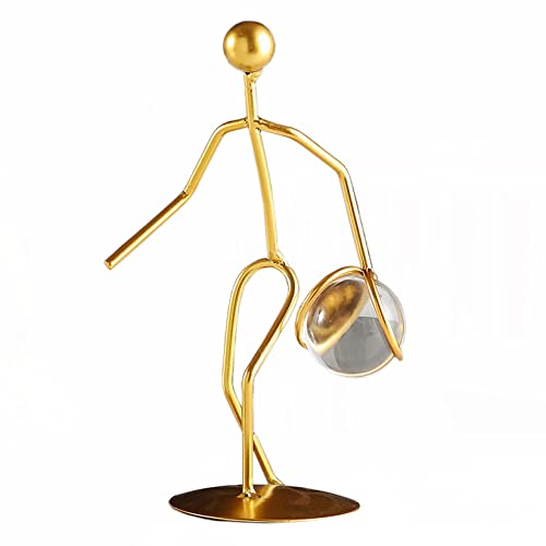 Tauzveok Basketball-Skulptur, Moderne Statue, Sammlerstück, handgefertigte Metallkunstfigur, Schreibtischzubehör, Trophäe, Boss-Geschenk, Bürodekoration,Gold,19cmX7.5cm von Tauzveok