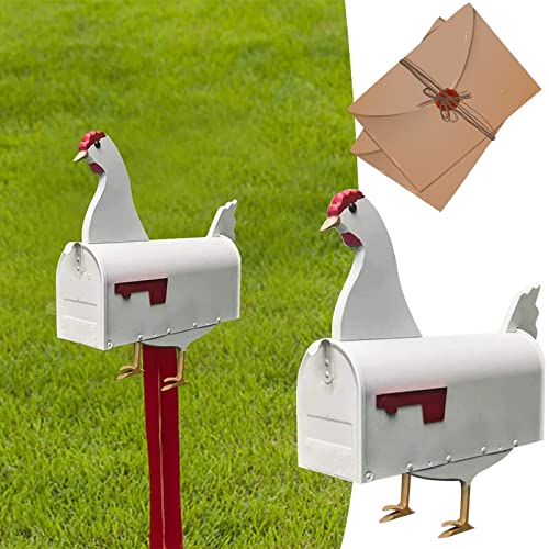 Tauzveok Briefkasten mit Motiv Kühe, Pferd briefkästen, Huhn Mailbox, zeitungsrolle, Gartendekoration, Terrasse postkasten, Metall, Wasserdicht,A von Tauzveok