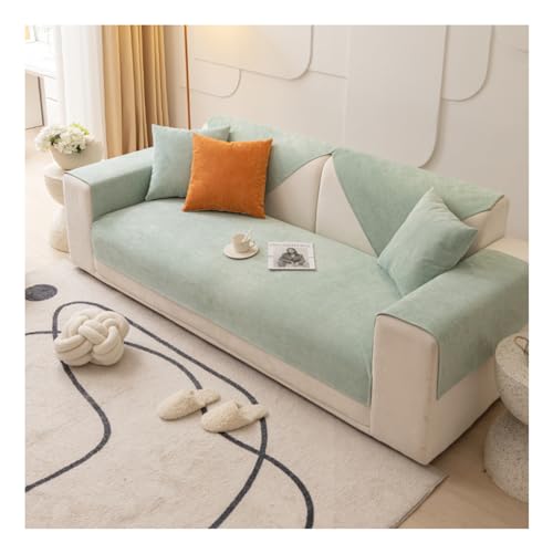 Tauzveok Chenille Sofabezug, 3 2 1 4 Sitzer Sofaschoner rutschfest, Sofadecken Für Sitzfläche, Für L Form, U Form, Ecksofa Sofahusse,Fruit Green,60 * 60cm von Tauzveok