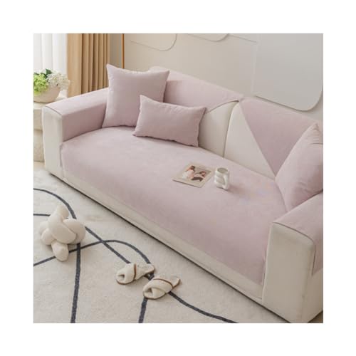 Tauzveok Chenille Sofabezug, 3 2 1 4 Sitzer Sofaschoner rutschfest, Sofadecken Für Sitzfläche, Für L Form, U Form, Ecksofa Sofahusse,Rosa,90 * 120cm von Tauzveok