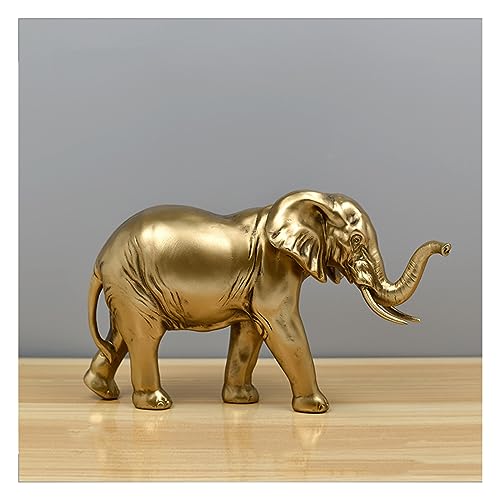 Tauzveok Elefant Gold Deko Skulptur, Elefanten Deko Statue, für Dekoration Wohnzimmer, Büro, Bücherregal, Schlafzimmer, Geschenk, Harz von Tauzveok