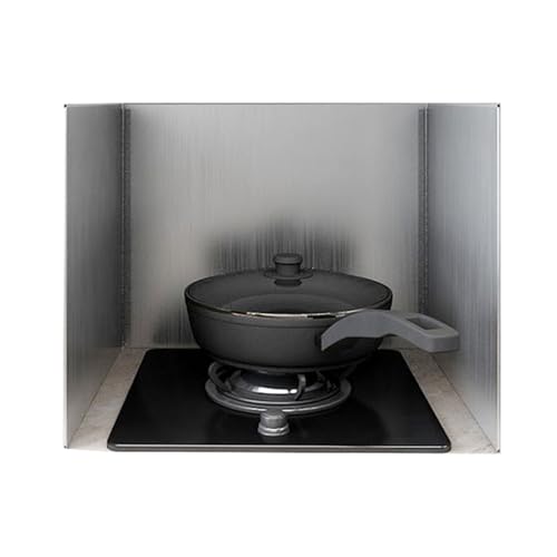 Tauzveok Herd Spritzschutz Wand, Faltbar Küchenspritzschutz, Edelstahl Herdspritzschutz, Mit Antihaftbeschichtung Herdschutz, Für Herdplatte, Wand,3 fold,3P 30 * 40 * 40cm von Tauzveok