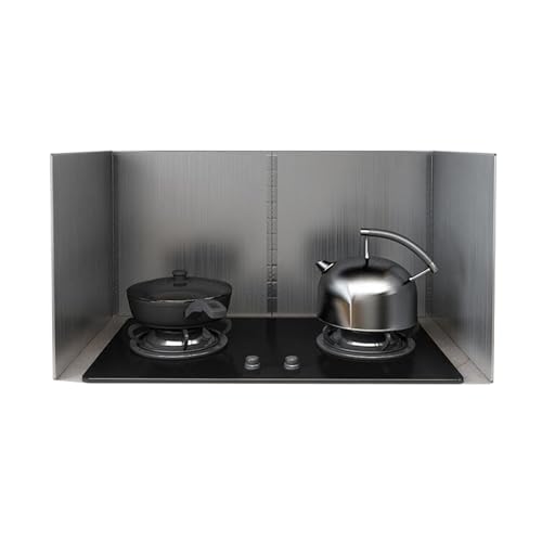 Tauzveok Herd Spritzschutz Wand, Faltbar Küchenspritzschutz, Edelstahl Herdspritzschutz, Mit Antihaftbeschichtung Herdschutz, Für Herdplatte, Wand,4 fold,4P 30 * 80 * 40cm von Tauzveok