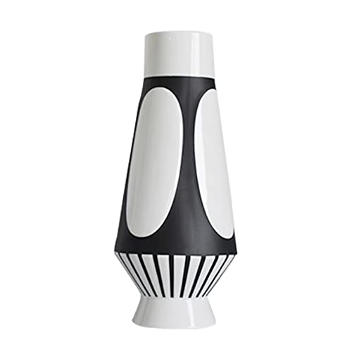 Keramik Blumenvase, Elegante schwarz-weiß gestreifte geometrische dekorative Tischblumenvase für Inneneinrichtung, Hochzeitsdekorationen,White+Black,29cmX12cm von Tauzveok