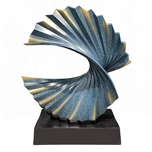 Tauzveok Moderne Office Abstract Sculpture Decoration in Blue, Spiral from Harz 28 cm high for Bedroom, Study Schlafzimmer, Büro-Desktop, Schränke von Tauzveok