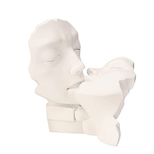 Tauzveok Pärchen-Statue Abstract Romantic Face Sculpture Figure Decoration Modern Art Living Room Office Furnishing for Wedding,（Weiß,20cmX14.5cmX22cm,L x B x H von Tauzveok