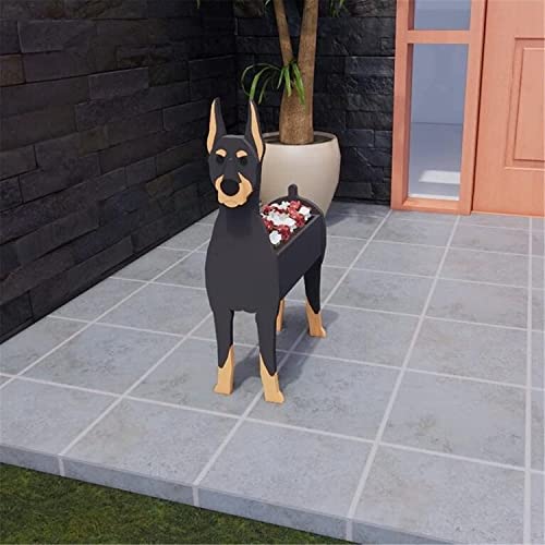 Tauzveok Pflanze Holz blumenkübel,Hund blumentopf, pflanzgefäße für draussen deko, für gartendeko, Kakteen, Büro, Perfekte Geschenkidee blumentöpfe,Dobermann von Tauzveok