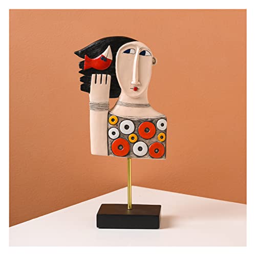 Tauzveok Skulpturen Deko Modern, Abstrakte Kunst Gesicht Deko Figuren, Tischdeko Wohnzimmer, Dekoration Wohnung, Dekofiguren Harz Statue, Geschenk,Artistic face 03 von Tauzveok