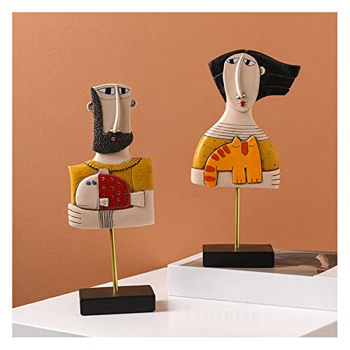 Tauzveok Skulpturen Deko Modern, Abstrakte Kunst Gesicht Deko Figuren, Tischdeko Wohnzimmer, Dekoration Wohnung, Dekofiguren Harz Statue, Geschenk,Portrait Set b von Tauzveok