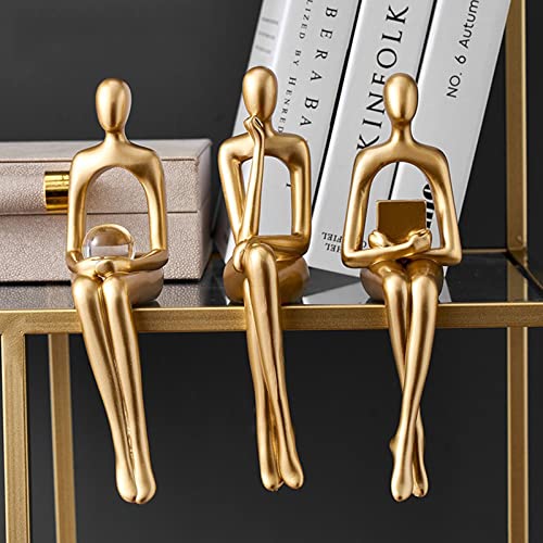 Tauzveok Skulpturen deko Modern, Gold Denker Skulptur, Moderne Wohnzimmer Ornamente, FüR Dekoration Schlafzimmer, Bar, Statue Gift von Tauzveok