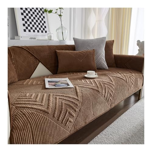 Tauzveok Sofa Überzug 3 Sitzer, rutschfest Sofahusse, Couchbezug L Form/U Form, Chenille Sofa Cover, Sofaschutz Katze Hund, Sofaüberzug Ecksofa, Couchschoner Für Sitzfläche,Deep Coffee,70 * 180cm von Tauzveok