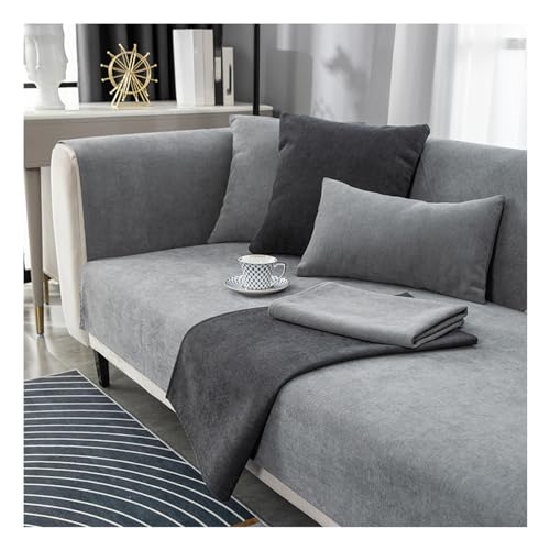 Tauzveok Sofabezug rutschfeste, Sofa überzug 3 sitzer, Für L Shape Eck 3 2 4 Sitzer Sofaüberzug, Hund Katze Sofaschoner, Chenille sofadecken für sitzfläche,Grau,70 * 120cm von Tauzveok
