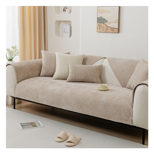 Tauzveok Sofaschoner rutschfest, Hund Katze Sofaschutzdecke, Eck Sofa üBerzug, Sofabezug Antirutsch Decke, Chenille Sofabezug 1 2 3 4 Sitzer,A Light Coffee,110 * 180cm von Tauzveok
