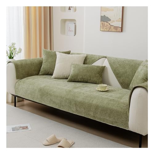 Tauzveok Sofaschoner rutschfest, Hund Katze Sofaschutzdecke, Eck Sofa üBerzug, Sofabezug Antirutsch Decke, Chenille Sofabezug 1 2 3 4 Sitzer,A Tea Green,110 * 160cm von Tauzveok