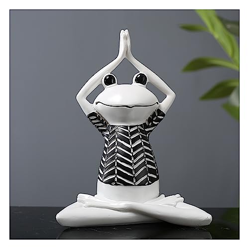 Tauzveok Yoga Frosch Deko Statue, Meditation Dekofigur, Moderne Abstrakte Figuren, Dekoration Wohnzimmer Schlafzimmer Büro Regal, Geschenke Für Frauen,Frog c von Tauzveok