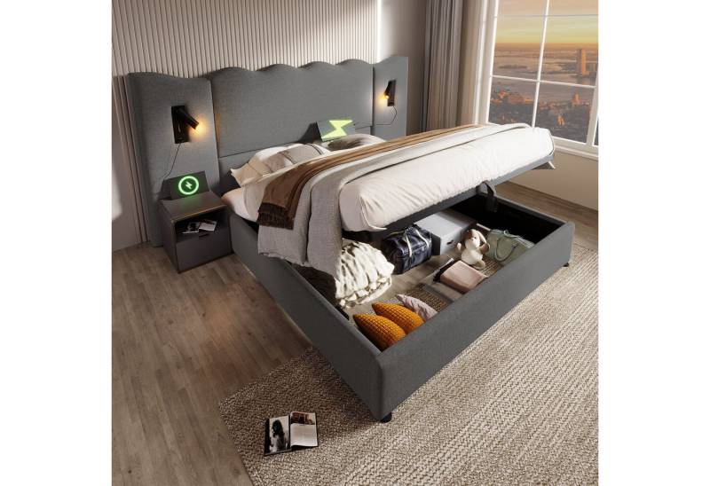 TavilaEcon Boxspringbett Cordmaterial & Wellenförmiges Design Hydraulisches Stauraumbett TavilaEcon Boxspringbett Cordmaterial & Wellenförmiges Design Hydraulisches Stauraumbett von TavilaEcon