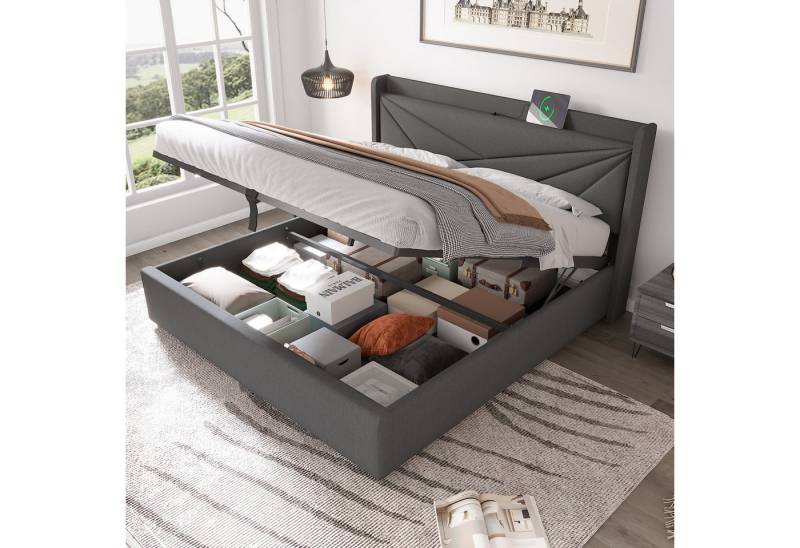 TavilaEcon Boxspringbett Einzelbett mit Stauraum und USB Typ C Ladefunktion TavilaEcon Boxspringbett Einzelbett mit Stauraum und USB Typ C Ladefunktion von TavilaEcon