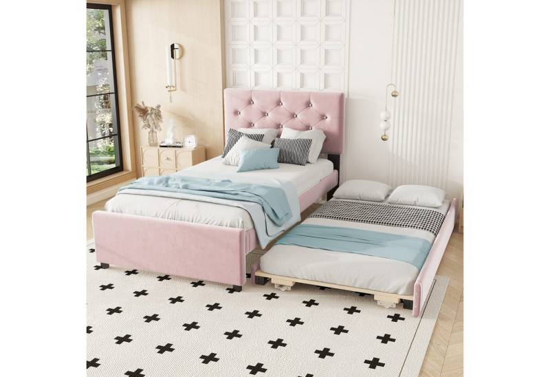TavilaEcon Polsterbett Jugendbett Funktionsbett mit Multifunktionales Rollbett (ohne Matratze), 90x200cm/90x190cm von TavilaEcon