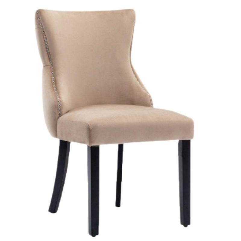 TavilaEcon Polsterstuhl Eleganter Eckessstuhl aus Pflanzenholz mit Mischgelb-Satin-Polster (stabile Viereck-Struktur, 2 St), ergonomisches Design für optimalen Sitzkomfort von TavilaEcon