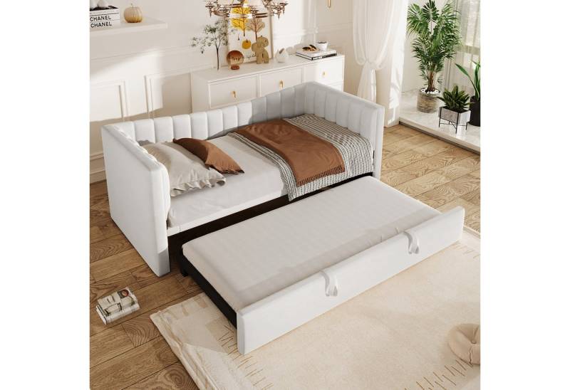 TavilaEcon Schlafsofa Multifunktionales Samt Daybett mit Zusatzbett, Platzsparendes Design, 90x200cm (ausziehbar auf 180x200cm) von TavilaEcon