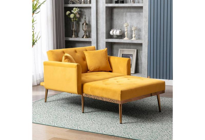 TavilaEcon Relaxsessel Klappsofa mit verstellbarer Rückenlehne in modernem Stil (1-St., stabiler Holzrahmen & spezielle Beine), mit 2 Kissen & gepolsterten Armlehnen von TavilaEcon