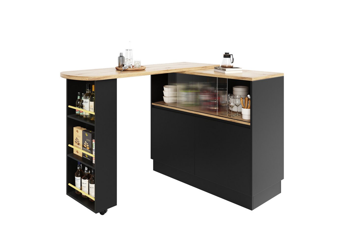 TavilaEcon Sideboard 360° drehbar, mit Ablageflächen, Changhong-Glas, 120 x 40 x 97 cm, schwarz TavilaEcon Sideboard 360° drehbar, mit Ablageflächen, Changhong-Glas, 120 x 40 x 97 cm, schwarz von TavilaEcon