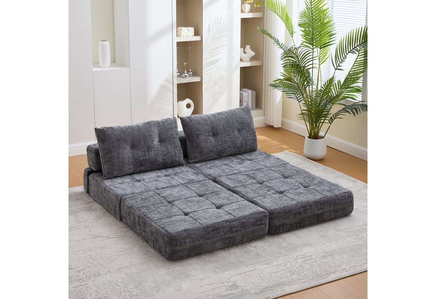 TavilaEcon Sofa Multifunktionelles Klappsofa-Bett mit Kopf- und Lumbalkissen, 1 Teile, mit hochdichtem Schaum und langlebigem Kordelgewebe TavilaEcon Sofa Multifunktionelles Klappsofa-Bett mit Kopf- und Lumbalkissen, 1 Teile, mit hochdichtem Schaum und langlebigem Kordelgewebe von TavilaEcon